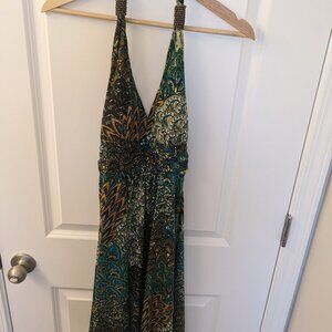 Christinalove, Try Me Once Love Me Forever, Peacock Pattern and Color Sundress M